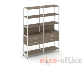 Двухсекционный стеллаж пятиярусный с ящиками 1590х400х1980 Шелф Систем / Shelf System images