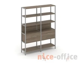 Двухсекционный стеллаж пятиярусный с ящиками 1590х400х1980 Шелф Систем / Shelf System images