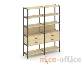 Двухсекционный стеллаж пятиярусный с ящиками 1590х400х1980 Шелф Систем / Shelf System images