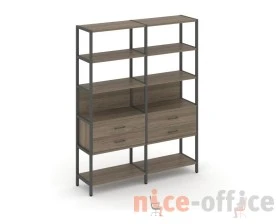 Двухсекционный стеллаж пятиярусный с ящиками 1590х400х1980 Шелф Систем / Shelf System images