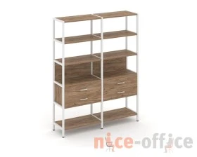 Двухсекционный стеллаж пятиярусный с ящиками 1590х400х1980 Шелф Систем / Shelf System images