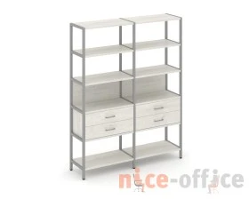 Двухсекционный стеллаж пятиярусный с ящиками 1590х400х1980 Шелф Систем / Shelf System images