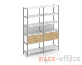 Двухсекционный стеллаж пятиярусный с ящиками 1590х400х1980 Шелф Систем / Shelf System images