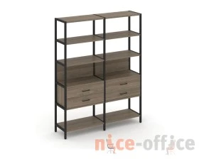 Двухсекционный стеллаж пятиярусный с ящиками 1590х400х1980 Шелф Систем / Shelf System images