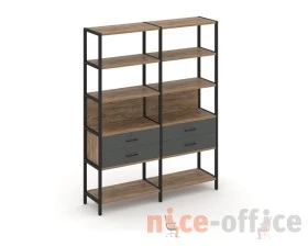 Двухсекционный стеллаж пятиярусный с ящиками 1590х400х1980 Шелф Систем / Shelf System images