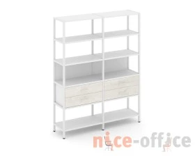 Двухсекционный стеллаж пятиярусный с ящиками 1590х400х1980 Шелф Систем / Shelf System images