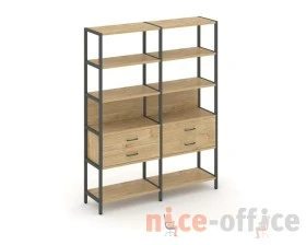 Двухсекционный стеллаж пятиярусный с ящиками 1590х400х1980 Шелф Систем / Shelf System images