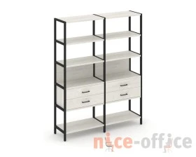 Двухсекционный стеллаж пятиярусный с ящиками 1590х400х1980 Шелф Систем / Shelf System images