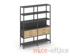 Двухсекционный стеллаж пятиярусный с ящиками 1590х400х1980 Шелф Систем / Shelf System images