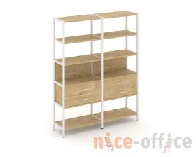 Двухсекционный стеллаж пятиярусный с ящиками 1590х400х1980 Шелф Систем / Shelf System images
