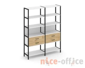 Двухсекционный стеллаж пятиярусный с ящиками 1590х400х1980 Шелф Систем / Shelf System images