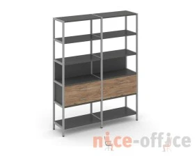 Двухсекционный стеллаж пятиярусный с ящиками 1590х400х1980 Шелф Систем / Shelf System images