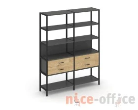 Двухсекционный стеллаж пятиярусный с ящиками 1590х400х1980 Шелф Систем / Shelf System images