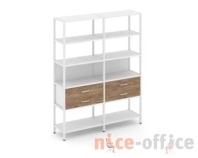 Двухсекционный стеллаж пятиярусный с ящиками 1590х400х1980 Шелф Систем / Shelf System images