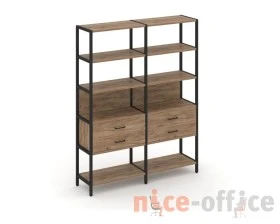 Двухсекционный стеллаж пятиярусный с ящиками 1590х400х1980 Шелф Систем / Shelf System images