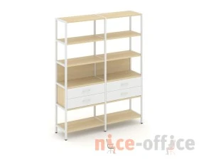 Двухсекционный стеллаж пятиярусный с ящиками 1590х400х1980 Шелф Систем / Shelf System images