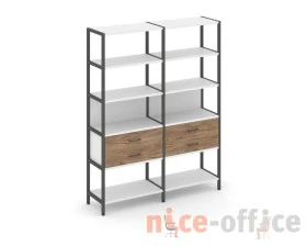 Двухсекционный стеллаж пятиярусный с ящиками 1590х400х1980 Шелф Систем / Shelf System images