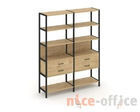 Двухсекционный стеллаж пятиярусный с ящиками 1590х400х1980 Шелф Систем / Shelf System images