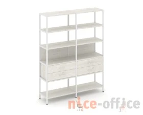 Двухсекционный стеллаж пятиярусный с ящиками 1590х400х1980 Шелф Систем / Shelf System images