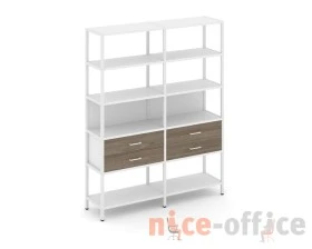 Двухсекционный стеллаж пятиярусный с ящиками 1590х400х1980 Шелф Систем / Shelf System images