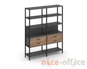 Двухсекционный стеллаж пятиярусный с ящиками 1590х400х1980 Шелф Систем / Shelf System images