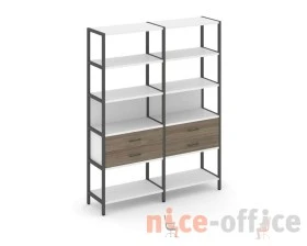 Двухсекционный стеллаж пятиярусный с ящиками 1590х400х1980 Шелф Систем / Shelf System images