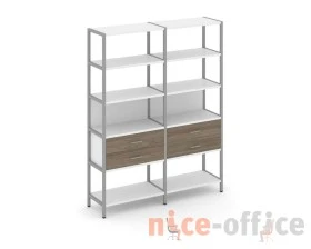 Двухсекционный стеллаж пятиярусный с ящиками 1590х400х1980 Шелф Систем / Shelf System images