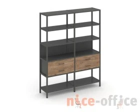Двухсекционный стеллаж пятиярусный с ящиками 1590х400х1980 Шелф Систем / Shelf System images