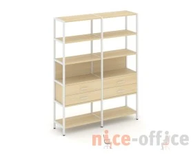 Двухсекционный стеллаж пятиярусный с ящиками 1590х400х1980 Шелф Систем / Shelf System images