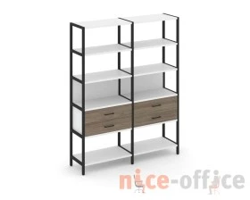 Двухсекционный стеллаж пятиярусный с ящиками 1590х400х1980 Шелф Систем / Shelf System images
