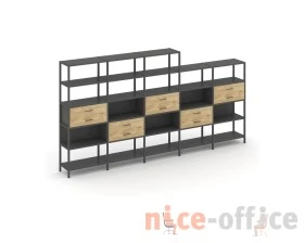 Пятисекционный стеллаж пятиярусный с ящиками 3930х400х1980 Шелф Систем / Shelf System images