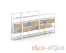 Пятисекционный стеллаж пятиярусный с ящиками 3930х400х1980 Шелф Систем / Shelf System images