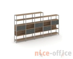 Пятисекционный стеллаж пятиярусный с ящиками 3930х400х1980 Шелф Систем / Shelf System images