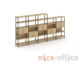 Пятисекционный стеллаж пятиярусный с ящиками 3930х400х1980 Шелф Систем / Shelf System images