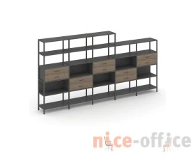 Пятисекционный стеллаж пятиярусный с ящиками 3930х400х1980 Шелф Систем / Shelf System images
