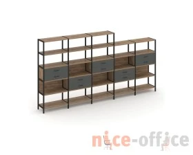 Пятисекционный стеллаж пятиярусный с ящиками 3930х400х1980 Шелф Систем / Shelf System images