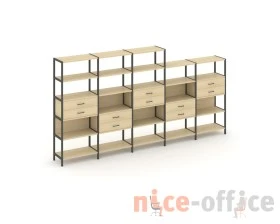 Пятисекционный стеллаж пятиярусный с ящиками 3930х400х1980 Шелф Систем / Shelf System images