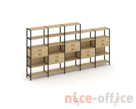 Пятисекционный стеллаж пятиярусный с ящиками 3930х400х1980 Шелф Систем / Shelf System images