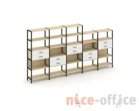 Пятисекционный стеллаж пятиярусный с ящиками 3930х400х1980 Шелф Систем / Shelf System images