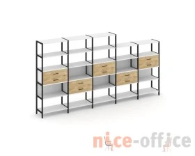 Пятисекционный стеллаж пятиярусный с ящиками 3930х400х1980 Шелф Систем / Shelf System images