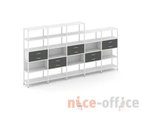 Пятисекционный стеллаж пятиярусный с ящиками 3930х400х1980 Шелф Систем / Shelf System images