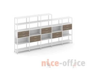 Пятисекционный стеллаж пятиярусный с ящиками 3930х400х1980 Шелф Систем / Shelf System images