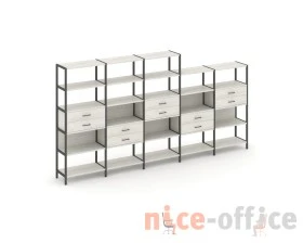 Пятисекционный стеллаж пятиярусный с ящиками 3930х400х1980 Шелф Систем / Shelf System images
