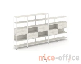 Пятисекционный стеллаж пятиярусный с ящиками 3930х400х1980 Шелф Систем / Shelf System images