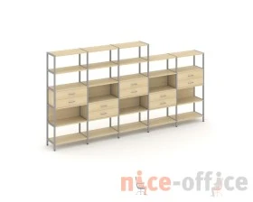 Пятисекционный стеллаж пятиярусный с ящиками 3930х400х1980 Шелф Систем / Shelf System images