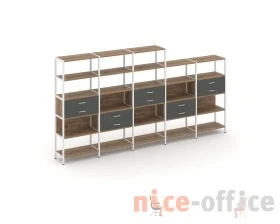 Пятисекционный стеллаж пятиярусный с ящиками 3930х400х1980 Шелф Систем / Shelf System images