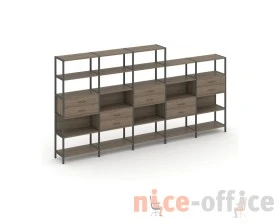 Пятисекционный стеллаж пятиярусный с ящиками 3930х400х1980 Шелф Систем / Shelf System images
