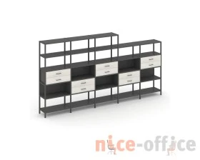 Пятисекционный стеллаж пятиярусный с ящиками 3930х400х1980 Шелф Систем / Shelf System images