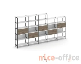 Пятисекционный стеллаж пятиярусный с ящиками 3930х400х1980 Шелф Систем / Shelf System images