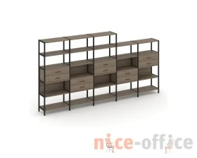 Пятисекционный стеллаж пятиярусный с ящиками 3930х400х1980 Шелф Систем / Shelf System images